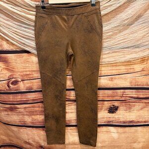 Free People Womens Brown Faux Leather Stretch Leggings Size 6